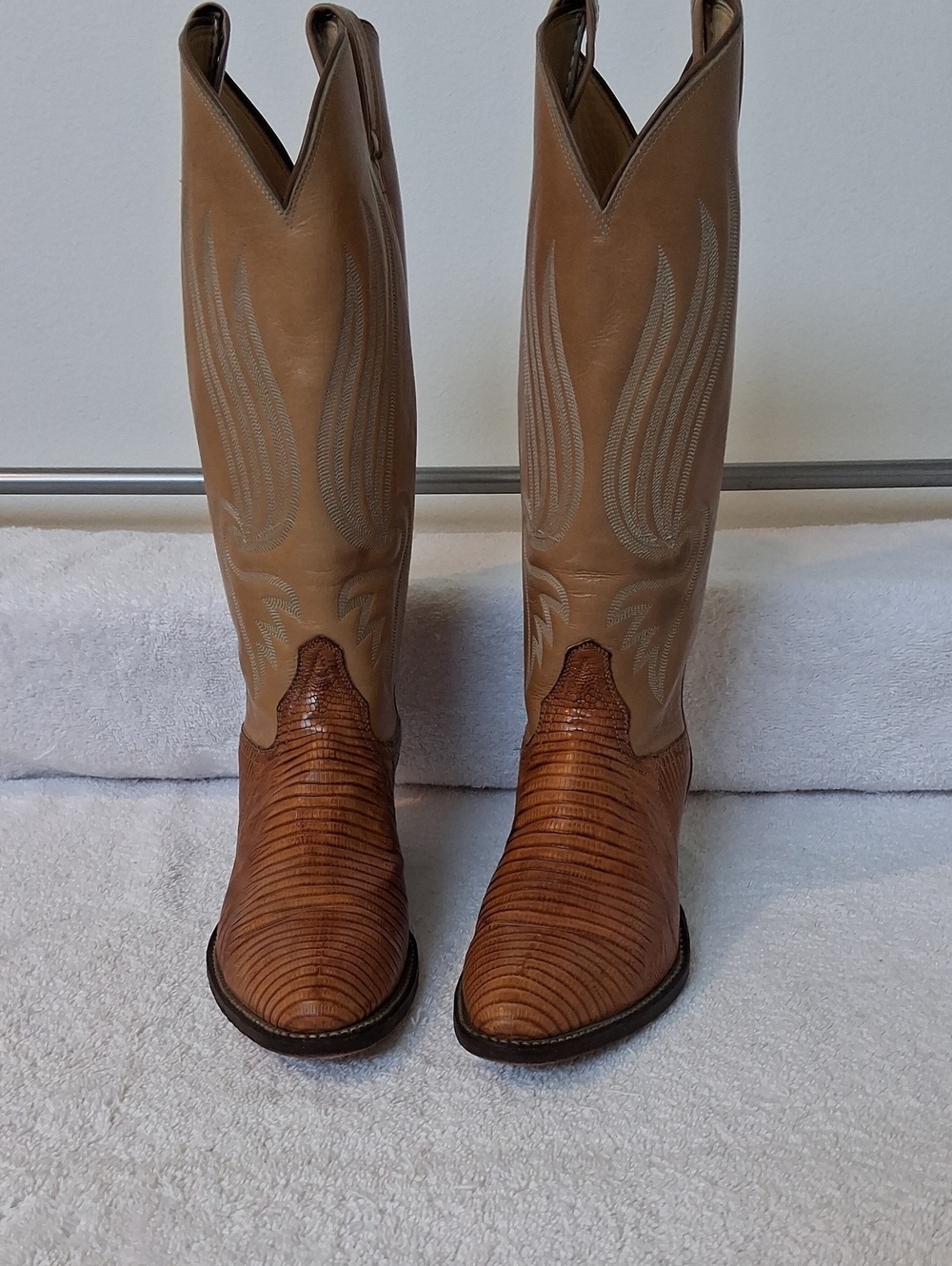 Tony Lama Two-Tone Brown Tan Western Cowboy Boots